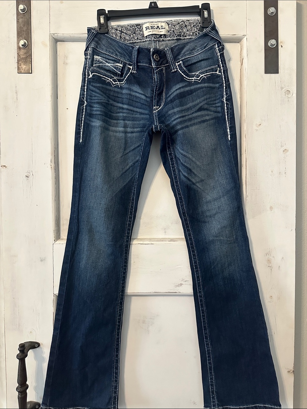 Ariat Dark Blue Flare Jeans with Contrast Stitching